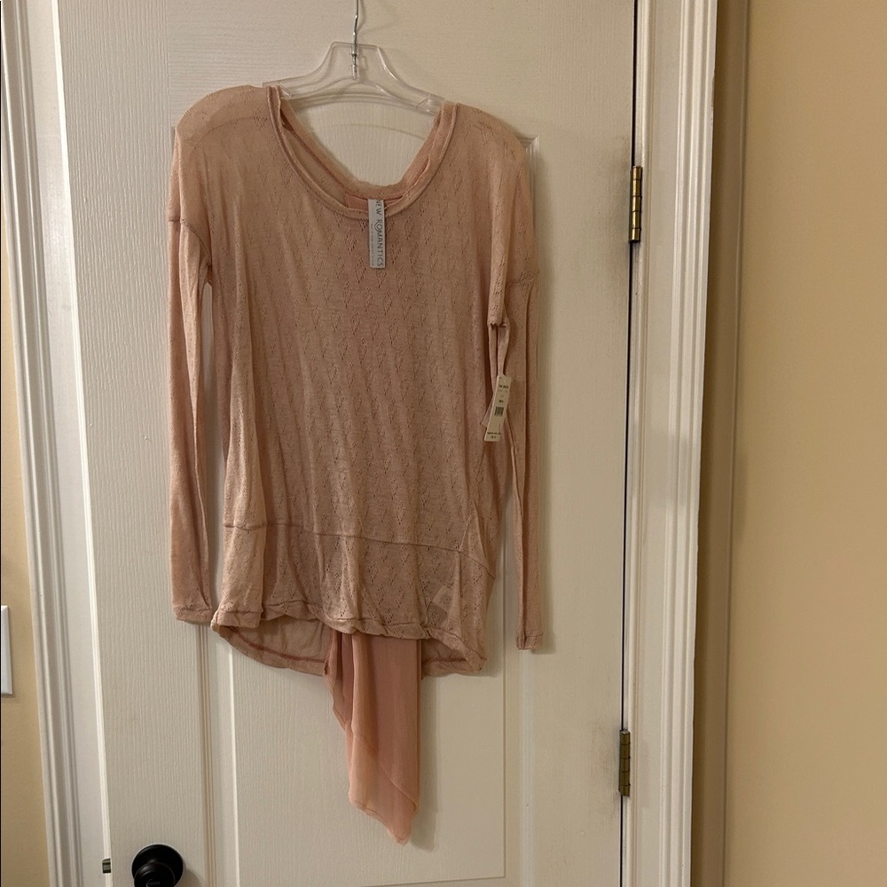 Free People Blush Long Sleeve Lace Top